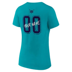 Charlotte Hornets Women's Hustle Custom V-Neck T-Shirt Teal outlet