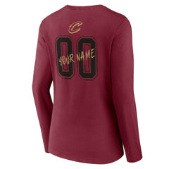 Cleveland Cavaliers Women's Hustle Custom Long Sleeve V-Neck T-Shirt Wine