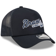 Atlanta Braves New Era 2026 Batting Practice Alternate Apex 9FORTY Adjustable Hat - Navy Hats