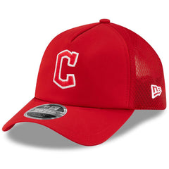 Cleveland Guardians New Era 2026 Batting Practice Apex 9FORTY Adjustable Trucker Hat - Red Hats