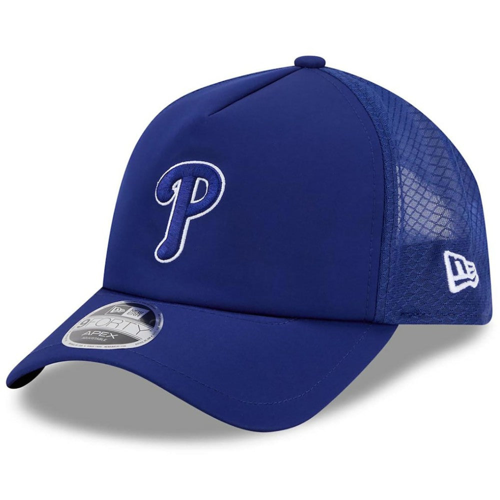 Philadelphia Phillies New Era 2026 Batting Practice Apex 9FORTY Adjustable Trucker Hat - Royal Hats