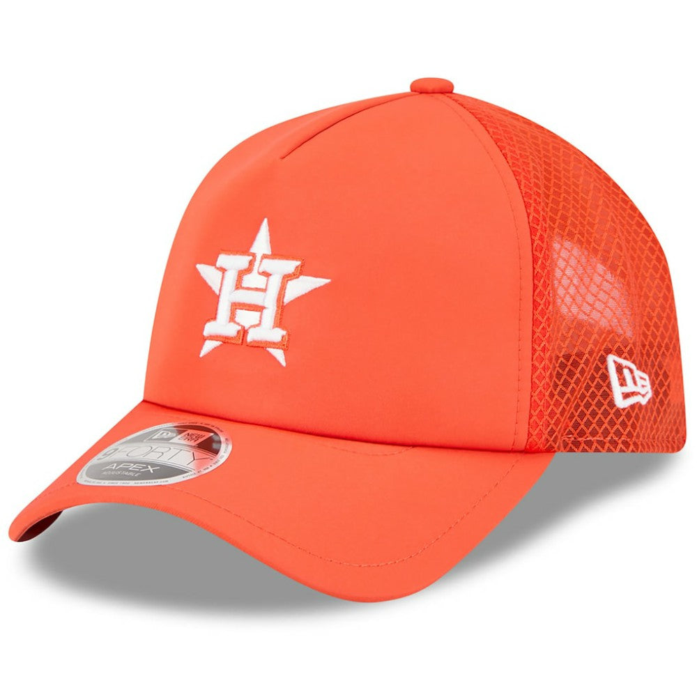Houston Astros New Era 2026 Batting Practice Apex 9FORTY Adjustable Trucker Hat - Orange Hats
