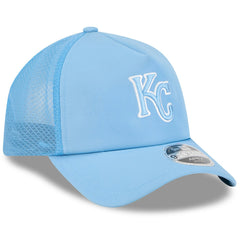 Kansas City Royals New Era 2026 Batting Practice Apex 9FORTY Adjustable Trucker Hat - Light Blue Hats