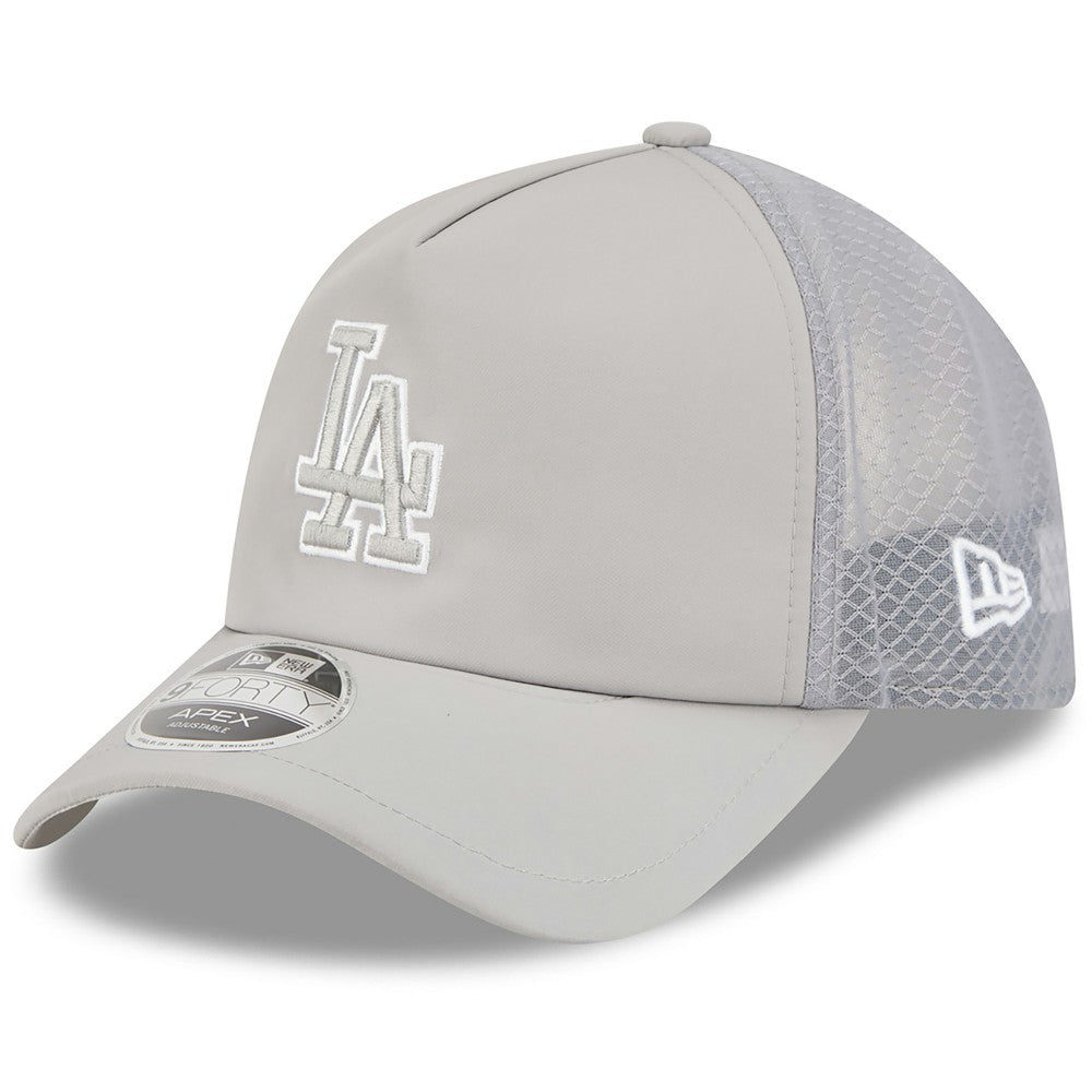 Los Angeles Dodgers New Era 2026 Batting Practice Apex 9FORTY Adjustable Trucker Hat - Gray Hats