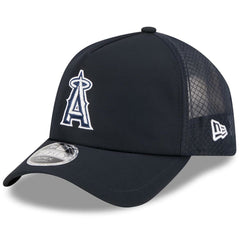 Los Angeles Angels New Era 2026 Batting Practice Apex 9FORTY Adjustable Trucker Hat - Navy Hats