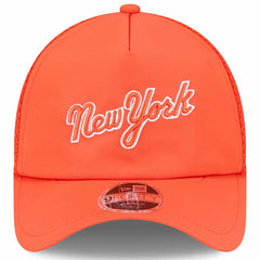 New York Mets New Era 2026 Batting Practice Apex 9FORTY Adjustable Trucker Hat - Orange Hats