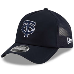 Minnesota Twins New Era 2026 Batting Practice Apex 9FORTY Adjustable Trucker Hat - Navy Hats