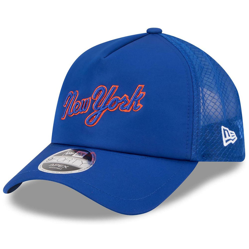 New York Mets New Era 2026 Batting Practice Apex 9FORTY Adjustable Trucker Hat - Royal Hats