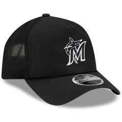 Miami Marlins New Era 2026 Batting Practice Apex 9FORTY Adjustable Trucker Hat - Black Hats
