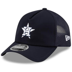 Houston Astros New Era 2026 Batting Practice Apex 9FORTY Adjustable Trucker Hat - Navy Hats