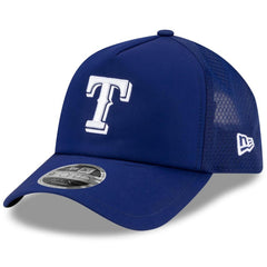 Texas Rangers New Era 2026 Batting Practice Apex 9FORTY Adjustable Trucker Hat - Royal Hats