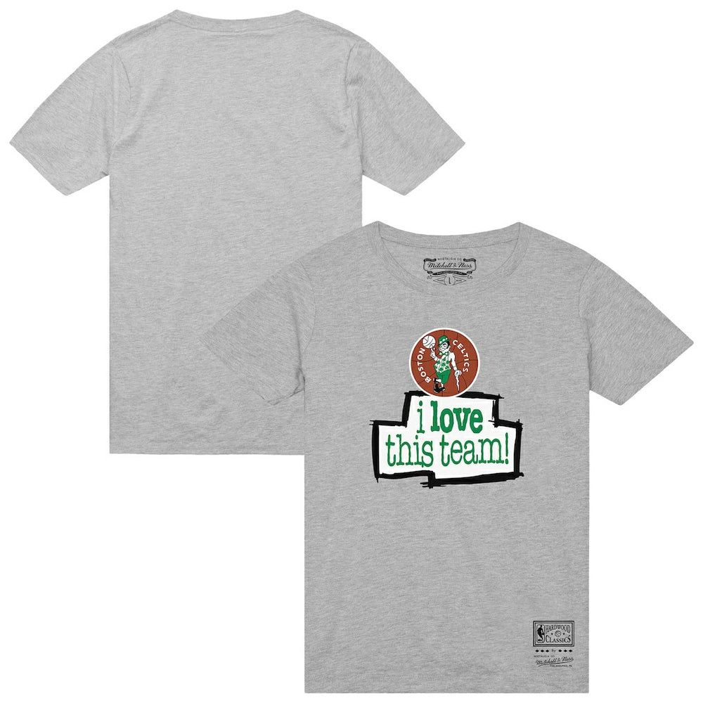 Boston Celtics I Love This Team T-Shirt Heather Gray - Mitchell & Ness