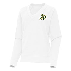 Athletics Antigua Women's Varsity Tri-Blend V-Neck Long Sleeve T-Shirt - White T-shirts