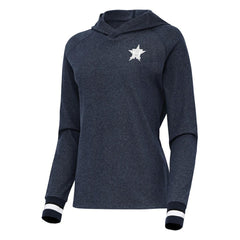 Houston Astros Antigua Women's Trek Pullover Hoodie - Heather Navy Hoodies