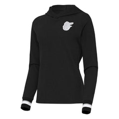 Baltimore Orioles Antigua Women's Trek Pullover Hoodie - Black Hoodies