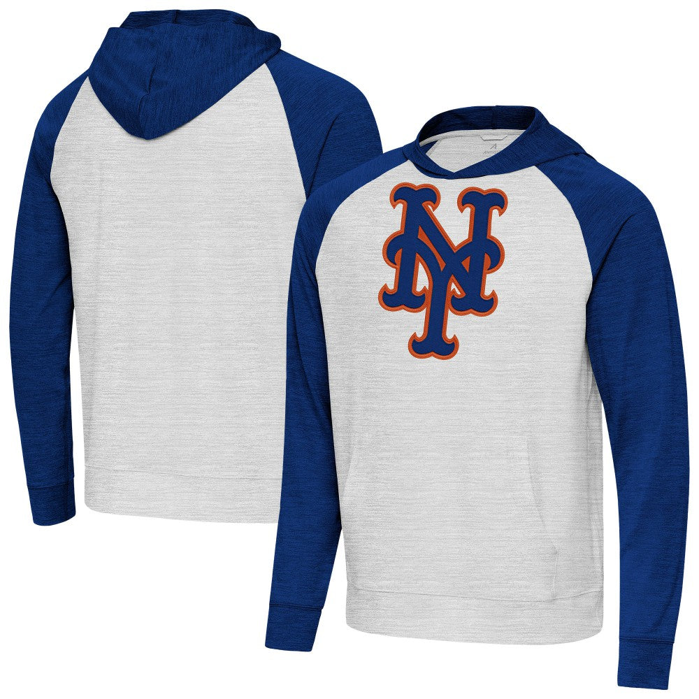 New York Mets Antigua Urgent Pullover Hoodie - Royal/Gray Hoodies