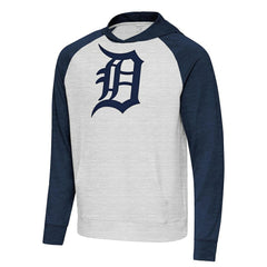 Detroit Tigers Antigua Urgent Pullover Hoodie - Heather Navy/Gray Hoodies