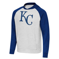 Kansas City Royals Antigua Urgent Pullover Hoodie - Royal/Gray Hoodies