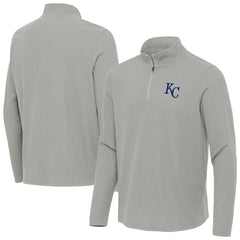 Kansas City Royals Antigua Sync Tri-Blend Quarter-Zip Pullover - Heather Gray Pullover