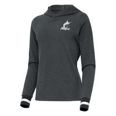 Miami Marlins Antigua Women's Trek Pullover Hoodie - Heather Charcoal Hoodies