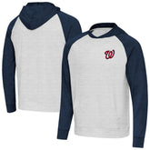 Washington Nationals Antigua Urgent Pullover Hoodie - Heather Navy/Gray Hoodies