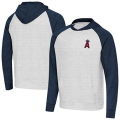 Los Angeles Angels Antigua Urgent Pullover Hoodie - Heather Navy/Gray Hoodies