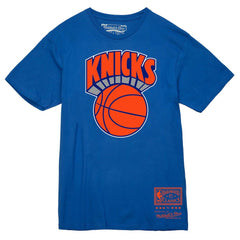 New York Knicks Hardwood Classics Vintage Logo T-Shirt Blue - Mitchell & Ness