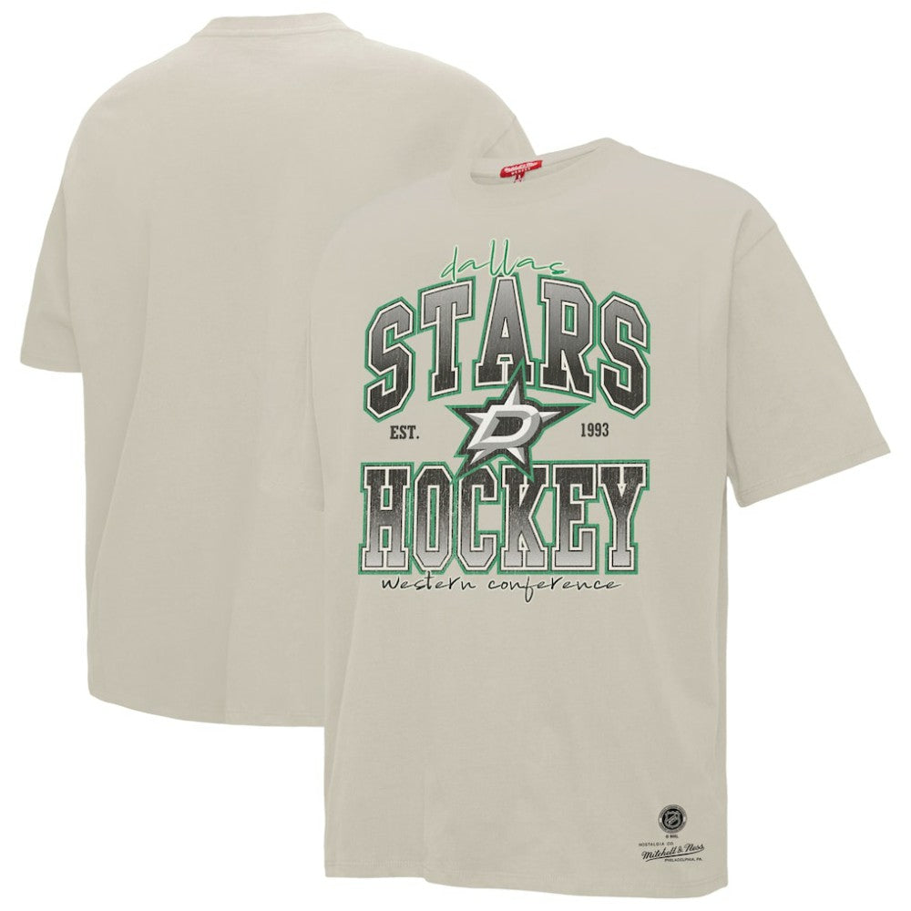 Dallas Stars Mitchell & Ness Women's Dump & Chase Boyfriend T-Shirt - Cream | US 203151849