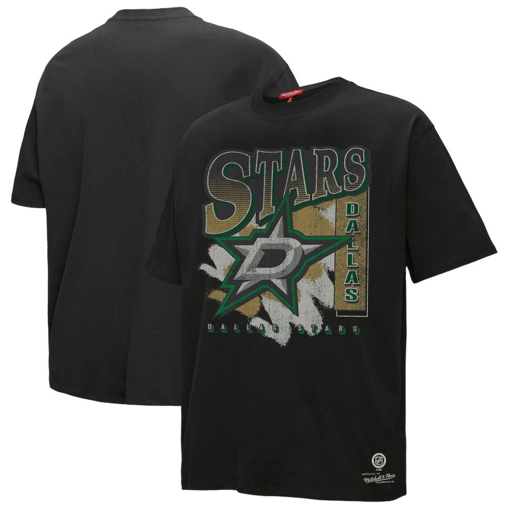 Dallas Stars Mitchell & Ness Women's Choppy Ice Boyfriend T-Shirt - Black | US 203151856
