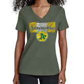 Athletics Starter Women's Team Color Shading V-Neck T-Shirt - Green T-shirts
