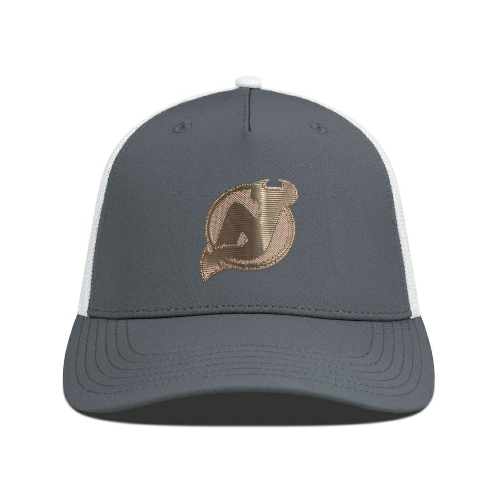 New Jersey Devils Levelwear Signal Copper Insignia Trucker Adjustable Hat - Charcoal/White | US 203155914