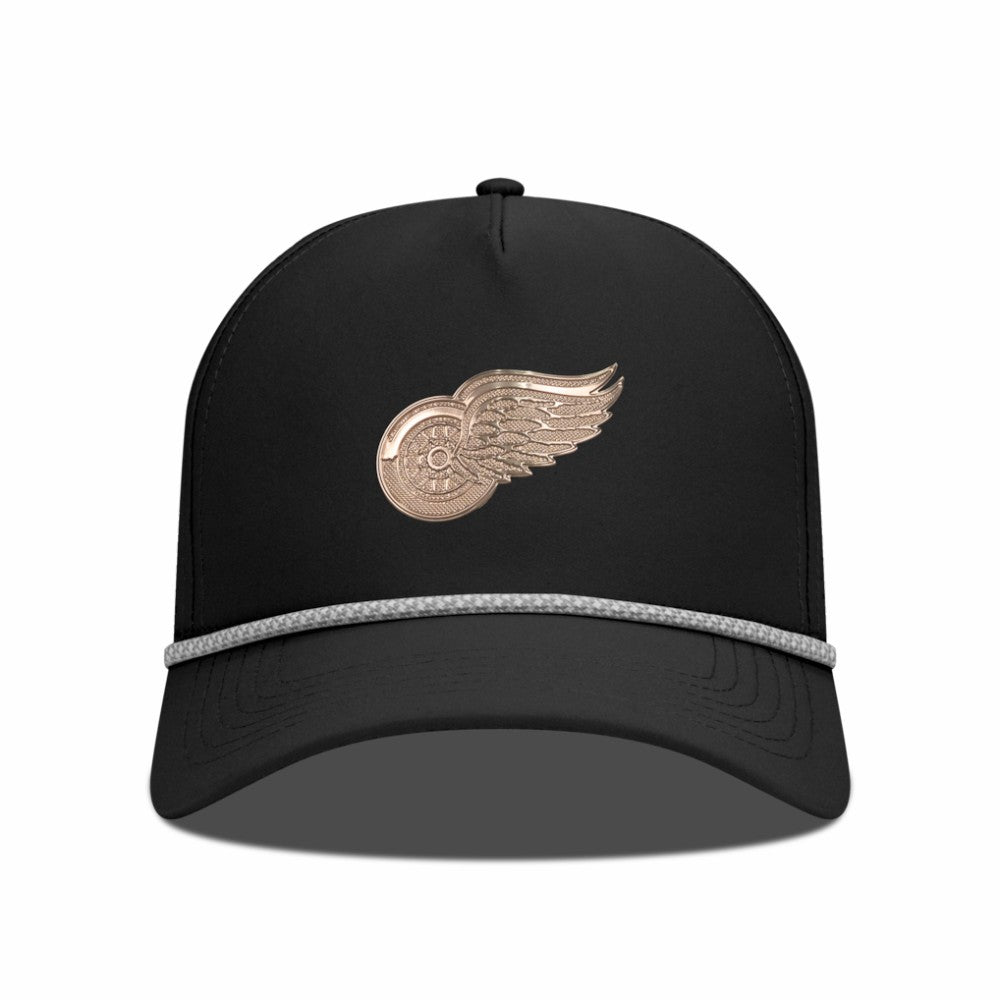 Detroit Red Wings Levelwear Gordon Copper Insignia Vented Adjustable Hat - Black | US 203155972