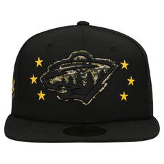 Minnesota Wild New Era Military Appreciation Digital Camo Stars 59FIFTY Fitted Hat - Black | US 203156192
