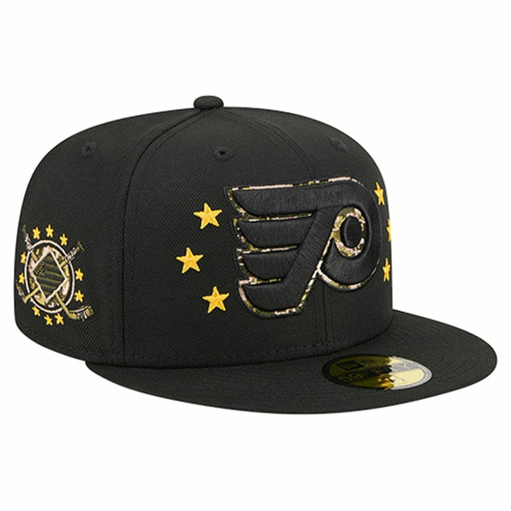 Philadelphia Flyers New Era Military Appreciation Digital Camo Stars 59FIFTY Fitted Hat - Black | US 203156205