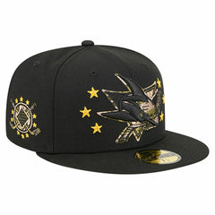 San Jose Sharks New Era Military Appreciation Digital Camo Stars 59FIFTY Fitted Hat - Black | US 203156207