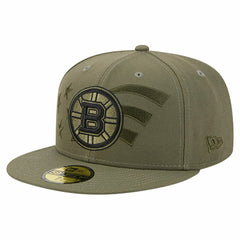 Boston Bruins New Era Military Appreciation Flag 59FIFTY Fitted Hat - Olive | US 203156213