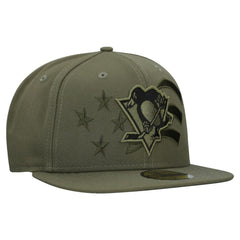 Pittsburgh Penguins New Era Military Appreciation Flag 59FIFTY Fitted Hat - Olive | US 203156218