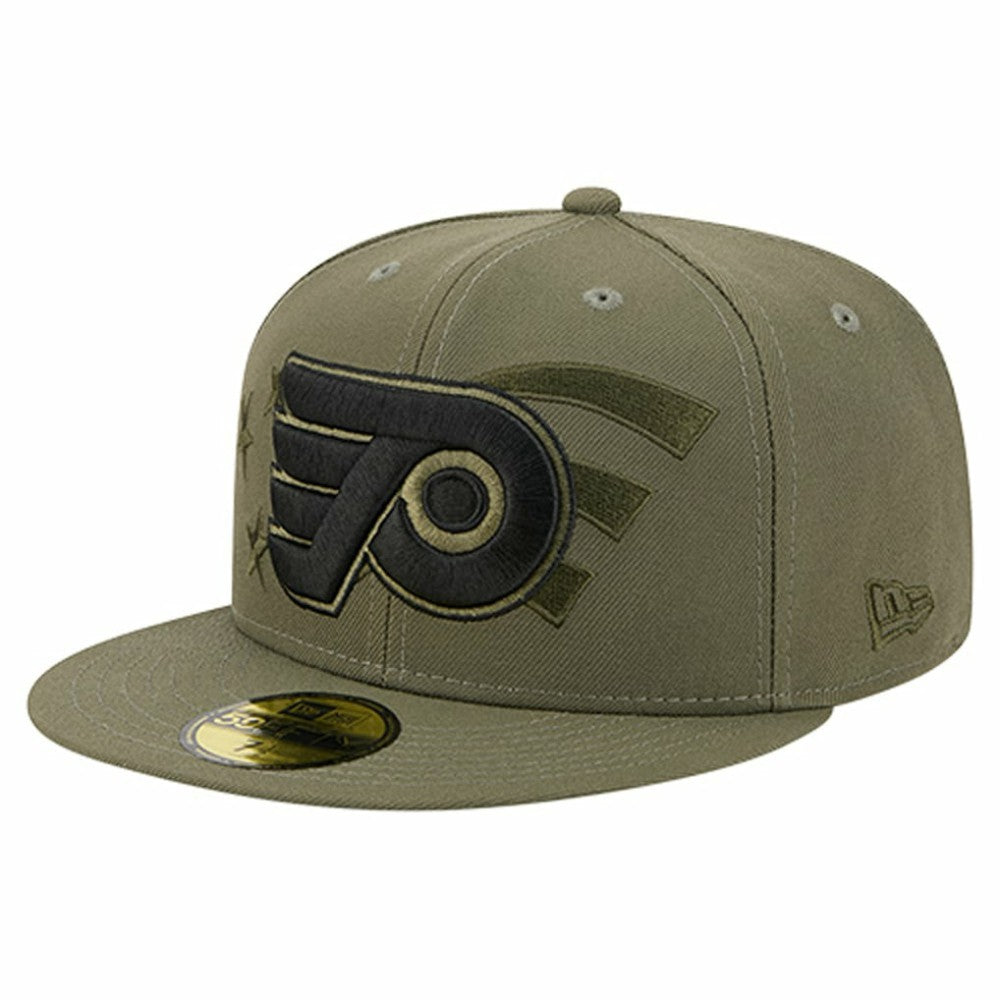 Philadelphia Flyers New Era Military Appreciation Flag 59FIFTY Fitted Hat - Olive | US 203156220