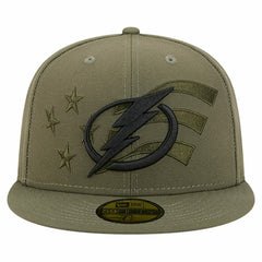 Tampa Bay Lightning New Era Military Appreciation Flag 59FIFTY Fitted Hat - Olive | US 203156222