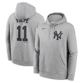 Anthony Volpe New York Yankees Nike Player Name & Number Club Fleece Pullover Hoodie - Heather Gray Hoodies