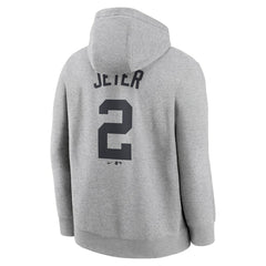 Derek Jeter New York Yankees Nike Player Name & Number Club Fleece Pullover Hoodie - Heather Gray Hoodies
