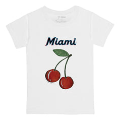 Miami Marlins Tiny Turnip Youth Cherries T-Shirt - White T-shirts