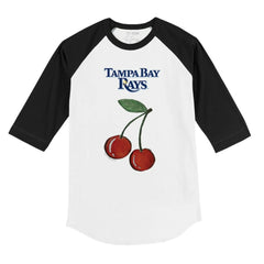 Tampa Bay Rays Tiny Turnip Youth Cherries 3/4-Sleeve Raglan Baseball T-Shirt - White T-shirts