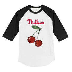 Philadelphia Phillies Tiny Turnip Youth Cherries 3/4-Sleeve Raglan Baseball T-Shirt - White T-shirts