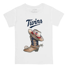 Minnesota Twins Tiny Turnip Youth Cowboy Boot T-Shirt - White T-shirts