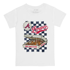 Atlanta Braves Tiny Turnip Youth Pizza T-Shirt - White T-shirts