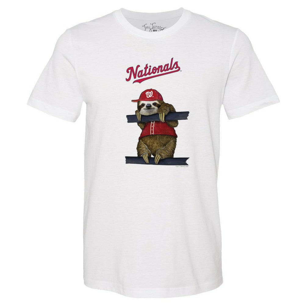 Washington Nationals Tiny Turnip Unisex Sloth T-Shirt - White T-shirts