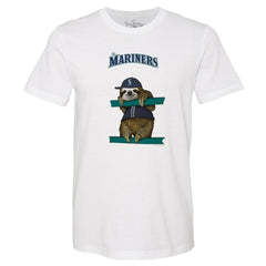 Seattle Mariners Tiny Turnip Unisex Sloth T-Shirt - White T-shirts
