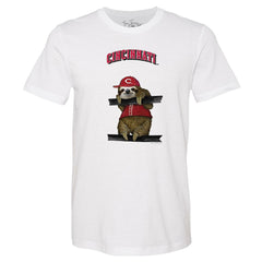 Cincinnati Reds Tiny Turnip Unisex Sloth T-Shirt - White T-shirts