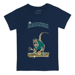 Seattle Mariners Tiny Turnip Youth Velociraptor T-Shirt - Navy T-shirts